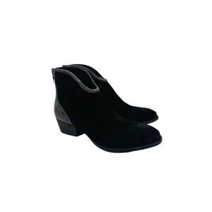 Journee Signature Women's Gracie Bootie Black Suede Leather Size 10